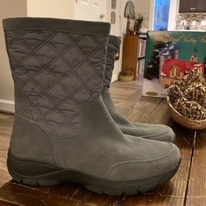 Lands End Women's Quilted Suede All weather Boots "Slate Frost" Size 10B
